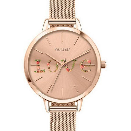 Oui & Me Grande Fleurette Rose Gold Tone Rustfrit Steel Quartz ME010112 Dameur
