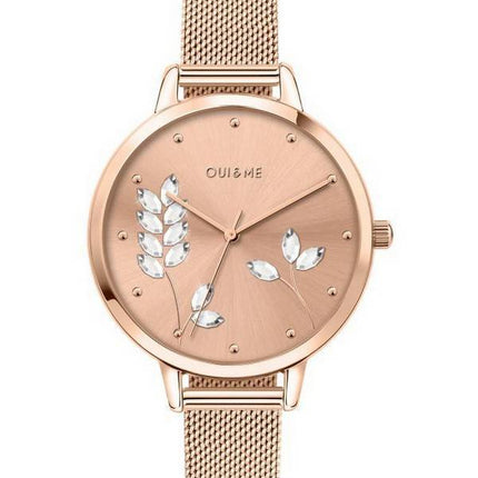 Oui & Me Grande Fleurette Rose Gold Tone rustfrit stål Quartz ME010155 Dameur