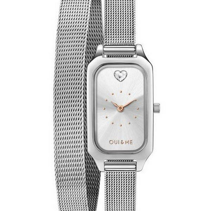 Oui & Me Finette Sølv Sunray Urskive i rustfrit stål Quartz ME010165 Dameur