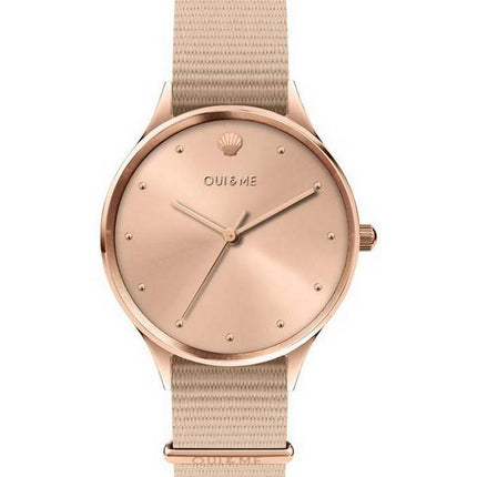 Oui &amp, Me Petite Bichette Rose Gold Sunray Dial Nylonrem Quartz ME010199 Dameur