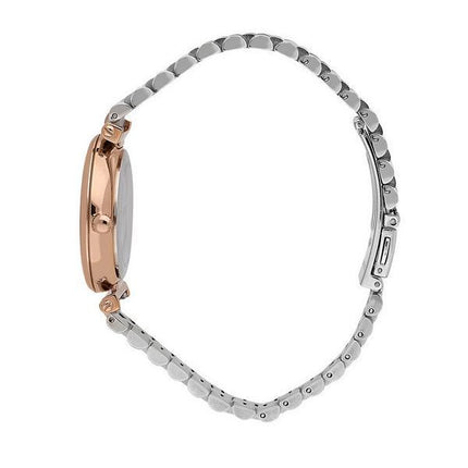 Oui &amp, Me Etoile Tofarvet rustfrit stål Sølvskive Quartz ME010294 Dameur