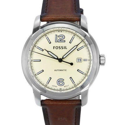 Fossil Heritage Brown LiteHide læderrem Cream Dial Automatisk ME3221 unisex ur