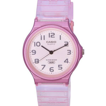 Casio POP Analog Pink Transparent Resin Rem Quartz MQ-24S-4B MQ24S-4B Dameur