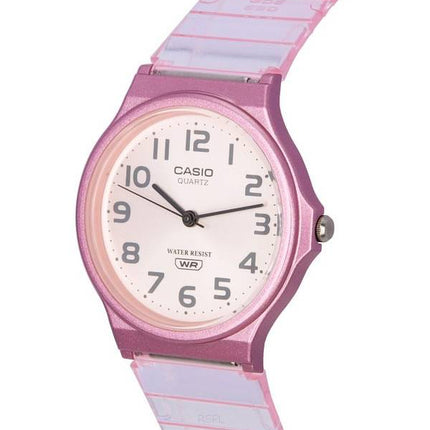 Casio POP Analog Pink Transparent Resin Rem Quartz MQ-24S-4B MQ24S-4B Dameur