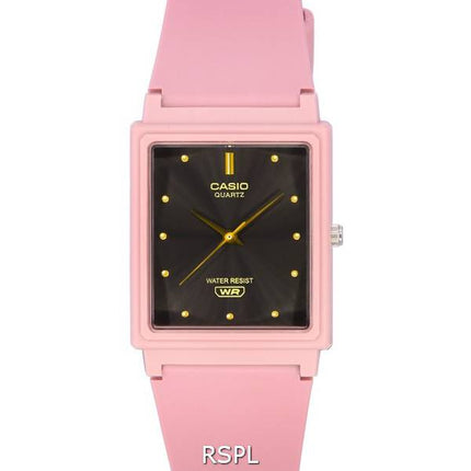 Casio Analog Pink Resin Rem Sort Urskive Quartz MQ-38UC-4A MQ38UC-4A Dameur