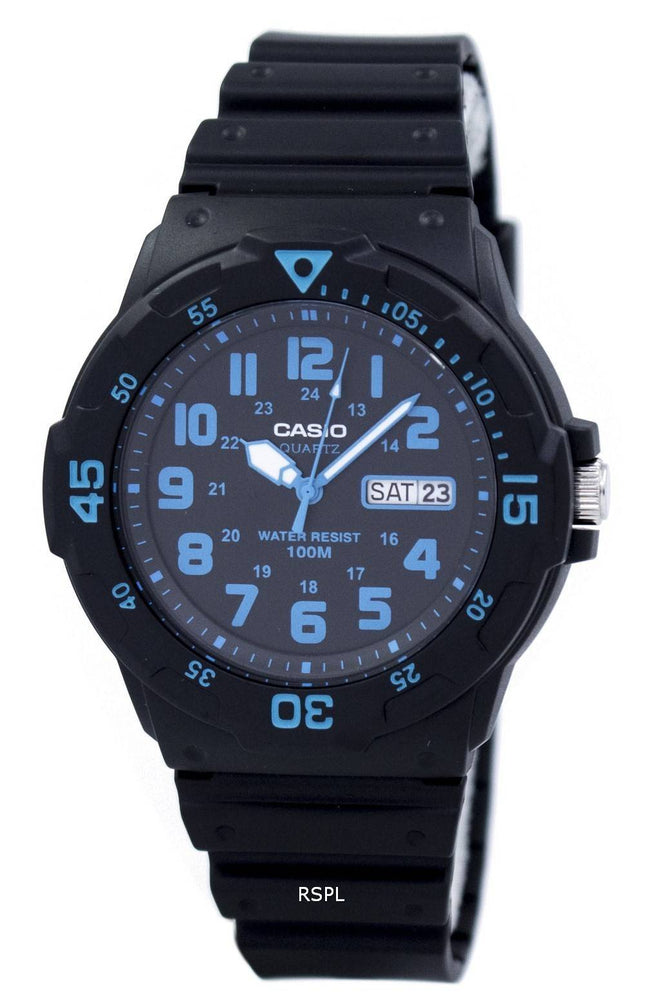 Casio kvarts 100M Analog sort urskive MRW-200H-2BVDF MRW-200H-2BV Herreur