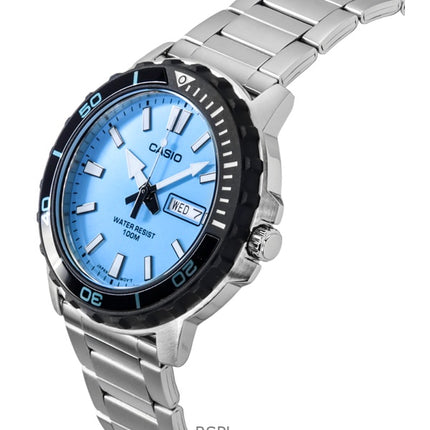 Casio Standard Analog Rustfrit Stål Aqua Blå Skive Quartz MTD-125D-2A3V 100M Herreur