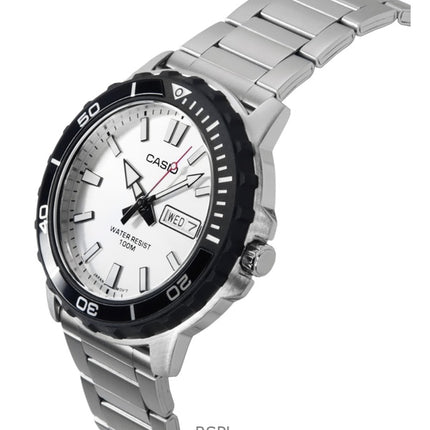 Casio Standard Analog Rustfrit Stål Sølv Skive Quartz MTD-125D-7AV 100M Herreur