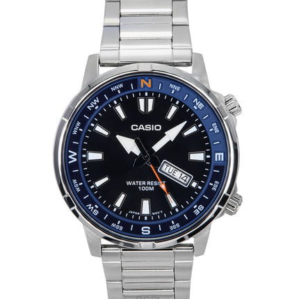 Casio Standard Analog Rustfrit Stål Sort Urskive Quartz MTD-130D-1A2V 100M herreur