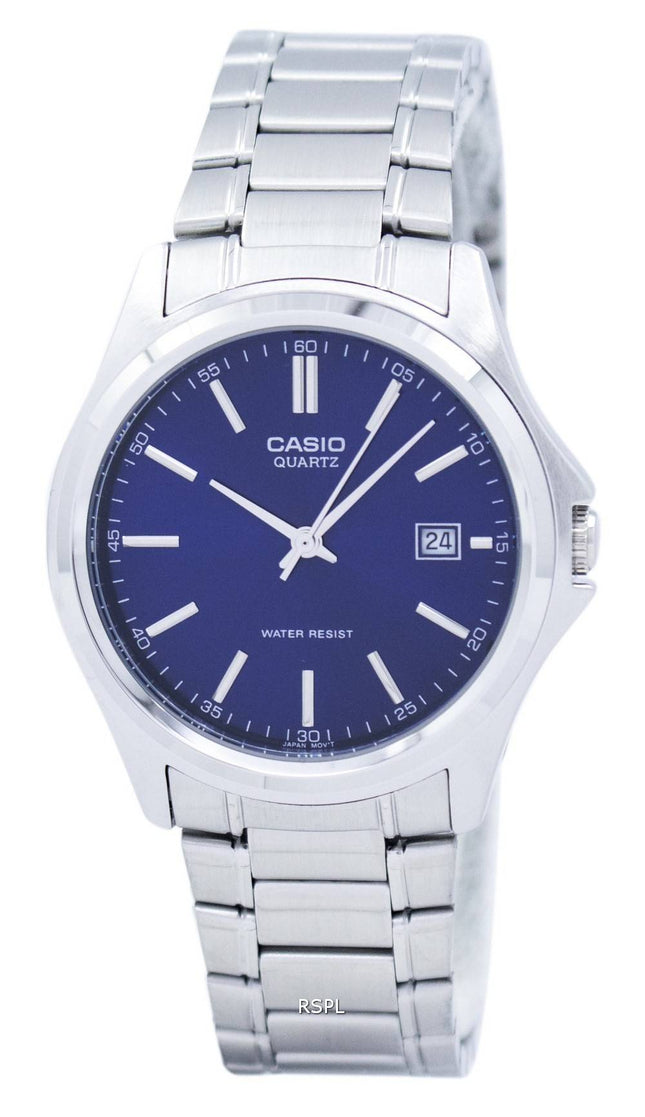 Casio kvarts Analog rustfrit stål blå urskive MTP-1183A-2ADF MTP-1183A-2A Herreur