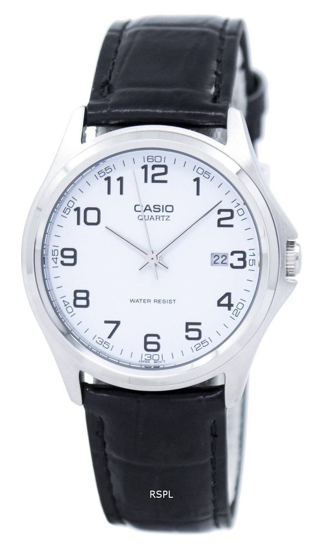 Casio kvarts Analog hvid urskive sort læder MTP-1183E-7BDF MTP-1183E-7B Herreur