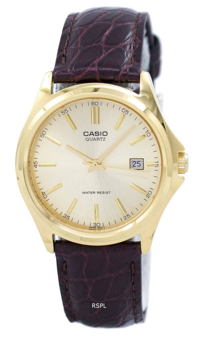 Casio kvarts Analog Gold Dial MTP-1183Q-9ADF MTP-1183Q-9A Herreur