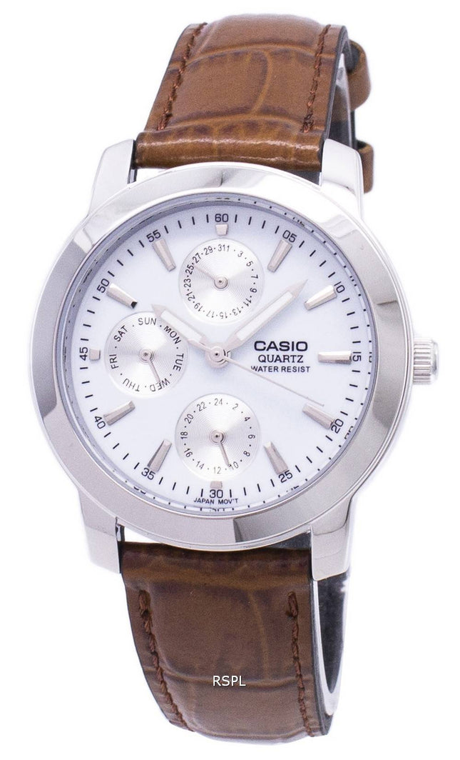 Casio Enticer kvarts Multi Dial læder rem MTP-1192E-7ADF MTP-1192E-7A Herreur