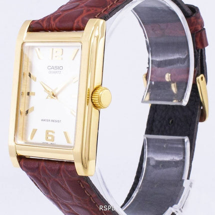 Casio Enticer kvarts Analog sølv urskive MTP-1235GL-7ADF MTP-1235GL-7A mænds læder ur