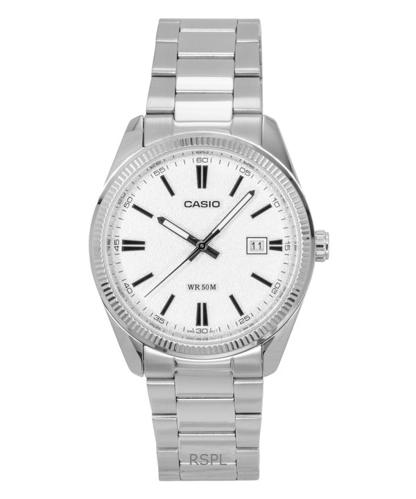 Casio Standard Analog Rustfrit Stål Hvid Skive Quartz MTP-1302DA-7AV Unisex Ur