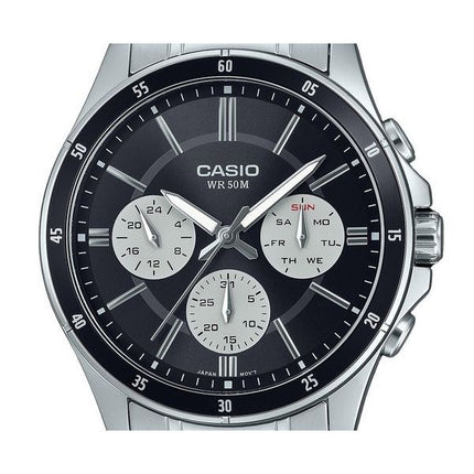 Casio Standard Analog Ion Belagt Rustfrit Stål Sort Urskive Quartz MTP-1374D-1A3V Herreur