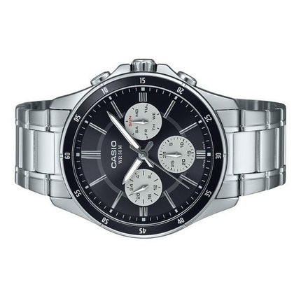 Casio Standard Analog Ion Belagt Rustfrit Stål Sort Urskive Quartz MTP-1374D-1A3V Herreur