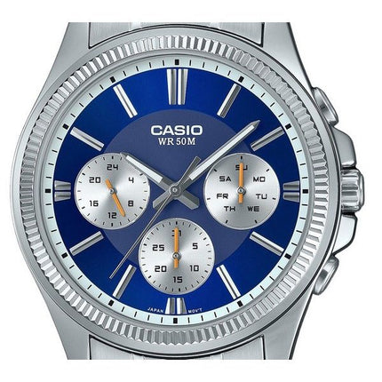 Casio Enticer Analog Stainless Steel Blue Dial Quartz MTP-1375D-2A1 herreur