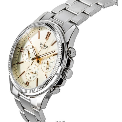 Casio Enticer analog rustfrit stål sølv urskive kvarts MTP-1375D-7A2V herreur