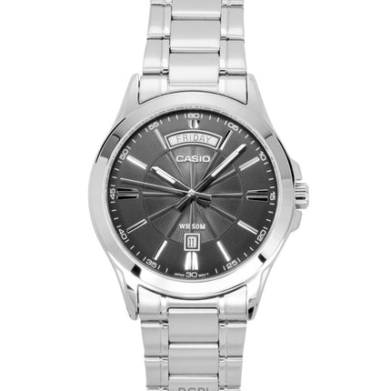 Casio Standard Analog Rustfrit Stål Grå Skive Quartz MTP-1381D-8AV Herreur