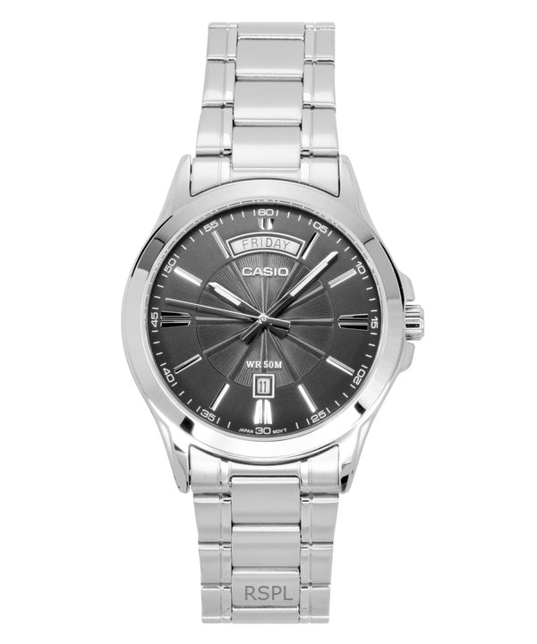 Casio Standard Analog Rustfrit Stål Grå Skive Quartz MTP-1381D-8AV Herreur