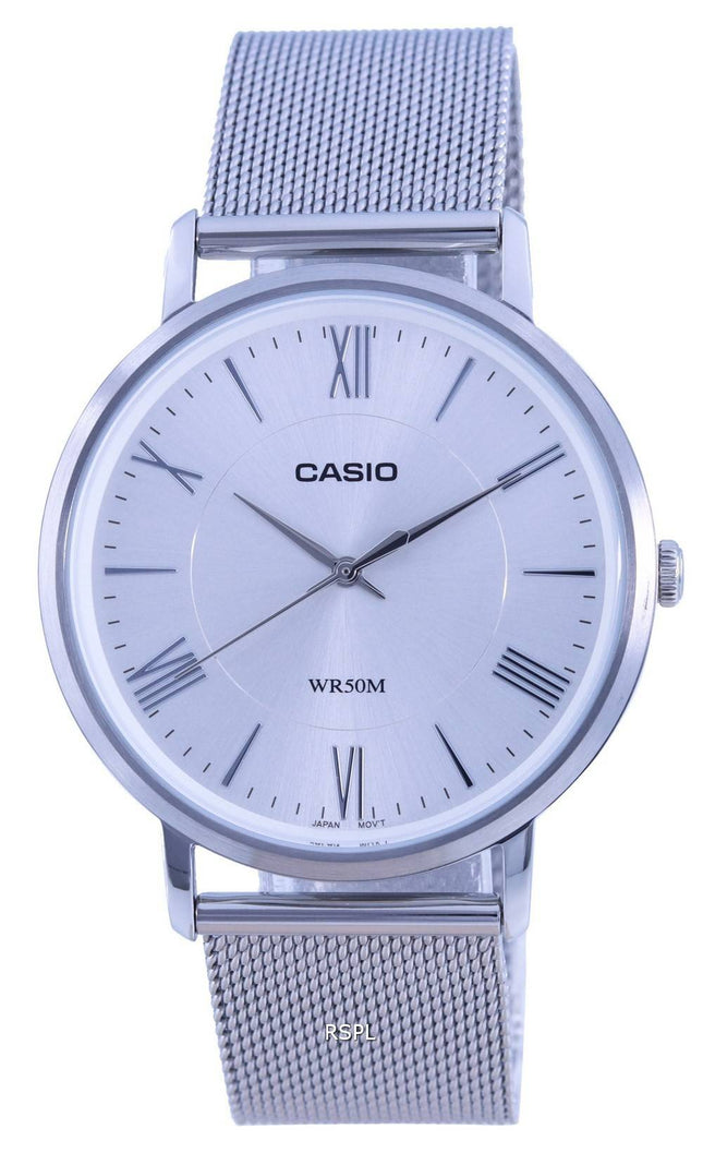 Casio Analog SÃ¸lv Urskive Rustfrit StÃ¥l Kvarts MTP-B110M-7A MTPB110M-7 Herreur