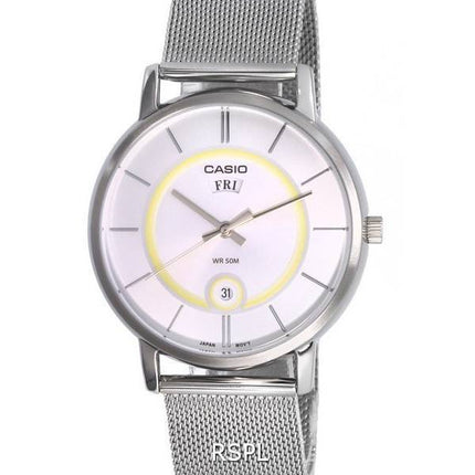 Casio Analog Rustfrit Stål Mesh Sølv Urskive Quartz MTP-B120M-7A MTPB120M-7 Herreur