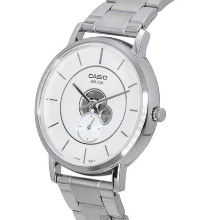 Casio standard analog rustfrit stål sølvskive kvarts MTP-B130D-7A MTPB130D-7 herreur