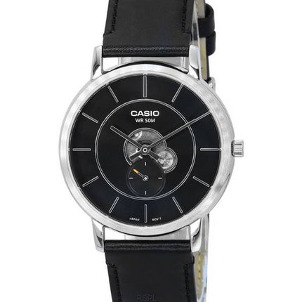 Casio Standard Analog Læderrem Sort Urskive Quartz MTP-B130L-1A MTPB130L-1 Herreur