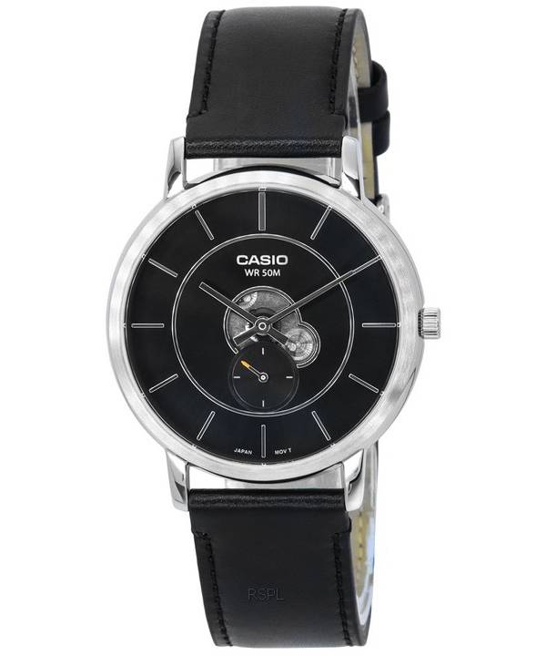 Casio Standard Analog Læderrem Sort Urskive Quartz MTP-B130L-1A MTPB130L-1 Herreur