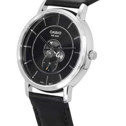 Casio Standard Analog Læderrem Sort Urskive Quartz MTP-B130L-1A MTPB130L-1 Herreur