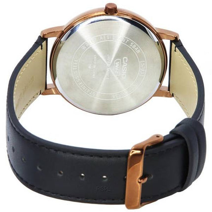 Casio Standard Analog Læderrem Sort Urskive Quartz MTP-B135RL-1A MTPB135RL-1 Herreur