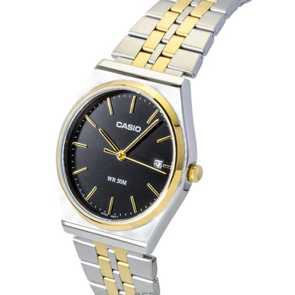 Casio analog tofarvet rustfrit stål sort urskive quartz MTP-B145SG-1AV herreur