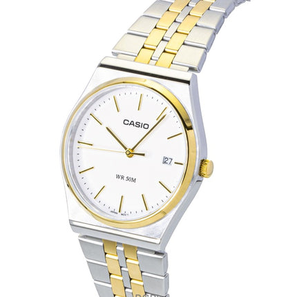 Casio analog tofarvet rustfrit stål hvid urskive quartz MTP-B145SG-7AV herreur
