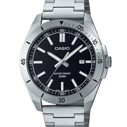 Casio Standard Analog Rustfrit Stål Sort Urskive Quartz MTP-B155D-1E Herreur