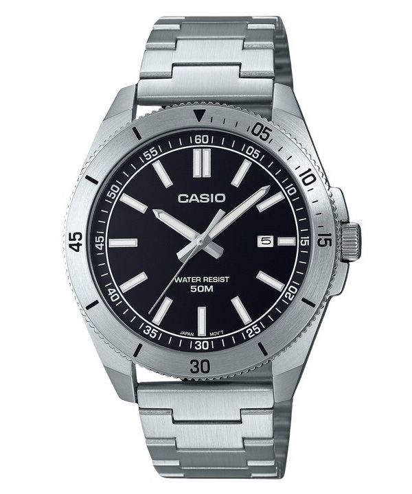 Casio Standard Analog Rustfrit Stål Sort Urskive Quartz MTP-B155D-1E Herreur