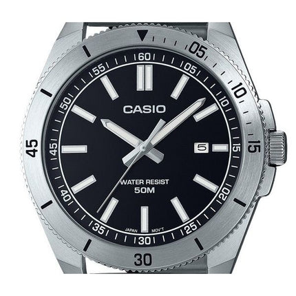 Casio Standard Analog Rustfrit Stål Sort Urskive Quartz MTP-B155D-1E Herreur