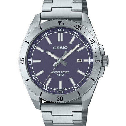 Casio Standard Analog rustfrit stål Blue Dial Quartz MTP-B155D-2E herreur
