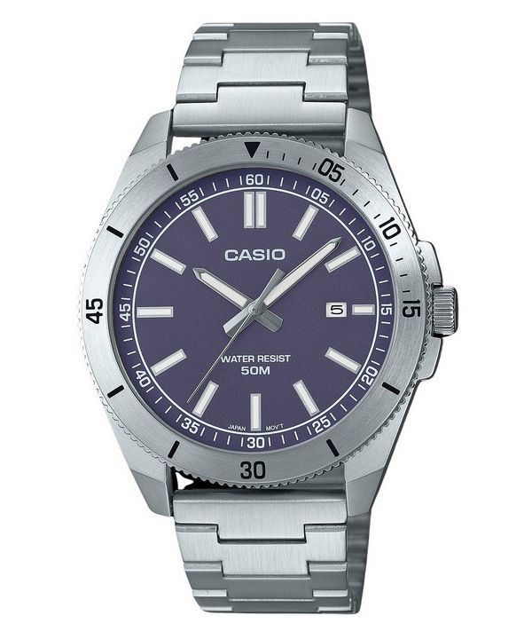 Casio Standard Analog rustfrit stål Blue Dial Quartz MTP-B155D-2E herreur