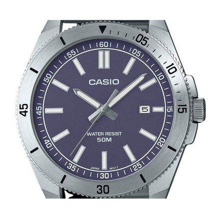 Casio Standard Analog rustfrit stål Blue Dial Quartz MTP-B155D-2E herreur