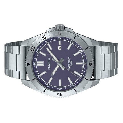 Casio Standard Analog rustfrit stål Blue Dial Quartz MTP-B155D-2E herreur