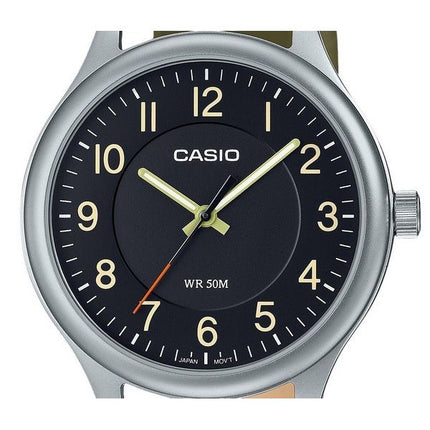 Casio standard analog læderrem Black Dial Quartz MTP-B160L-1B2 herreur