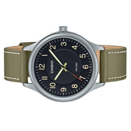 Casio standard analog læderrem Black Dial Quartz MTP-B160L-1B2 herreur