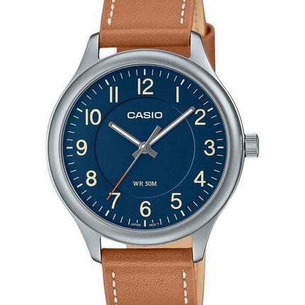 Casio standard analog læderrem Blue Dial Quartz MTP-B160L-2B herreur