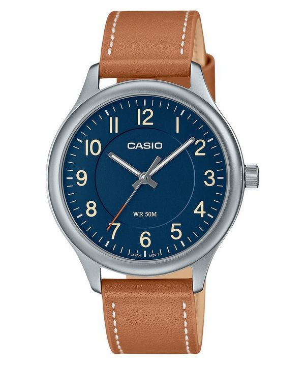 Casio standard analog læderrem Blue Dial Quartz MTP-B160L-2B herreur