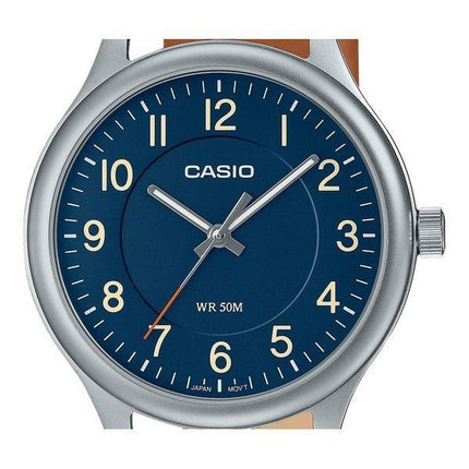 Casio standard analog læderrem Blue Dial Quartz MTP-B160L-2B herreur