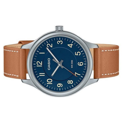 Casio standard analog læderrem Blue Dial Quartz MTP-B160L-2B herreur
