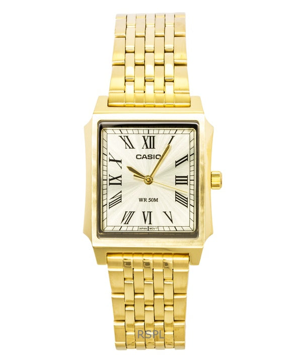 Casio analog rustfrit stål guld urskive quartz MTP-B190G-9BV herreur