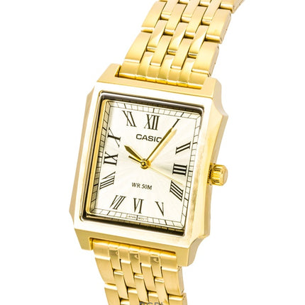 Casio analog rustfrit stål guld urskive quartz MTP-B190G-9BV herreur
