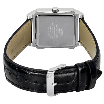 Casio analog læderrem sølvfarvet urskive quartz MTP-B190L-7BV herreur